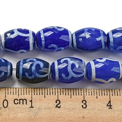 Blaue Dzi-Perlenstränge im tibetischen Stil&nbsp;TDZI-NH0001-C07-01