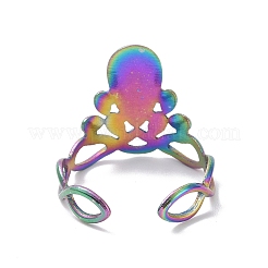 Anillo de puño abierto con corona de acero inoxidable 304 con recubrimiento iónico (IP)&nbsp;STAS-E168-05M