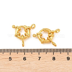 真鍮のスプリングリングの留め金  ゴールドカラー  11x5mm  チューブベイル: 8.5x4.5x1.5mm  穴：2mm&nbsp;KK-L082B-01G