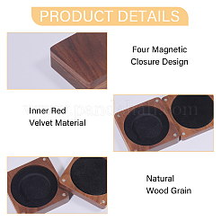 Magnetboxen zur Medaillenaufbewahrung aus Holz&nbsp;CON-WH0088-93A-01