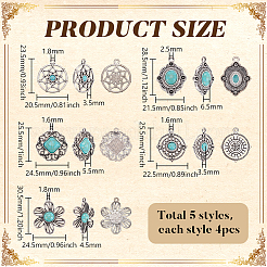 20 pz 5 stili pendenti in lega di stile tibetano&nbsp;FIND-PH0029-25