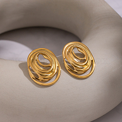 Серьги-гвоздики спиральной овальной формы из нержавеющей стали 304&nbsp;SU9252