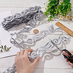 Утюжить/пришить полиэстеровую вышивку «благоприятные облака» кружевной лентой OCOR-WH0088-45A