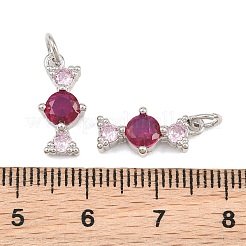 Pendentifs en laiton zircon cubique micro pavé fuchsia&nbsp;CU-CBA7E9C-05P