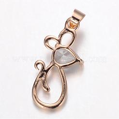 Латунные микро проложить кубического циркония подвески&nbsp;ZIRC-P015-14KCG