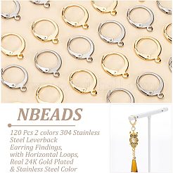 120 шт. 2 шт. фурнитура для сережек из нержавеющей стали 304 с застежкой-молнией STAS-NB0001-54