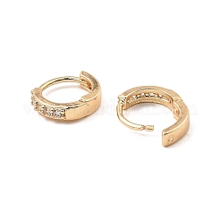 Серьги-кольца из латуни с микропаве из кубического циркония EJEW-D078-51KCG