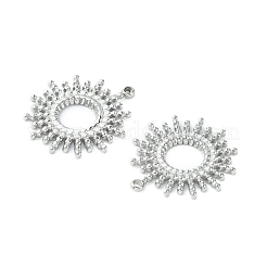変色しない304ステンレススチールペンダント  太陽のチャーム  ステンレス鋼色  17x15x1mm  穴：0.6mm&nbsp;STAS-L269-057P