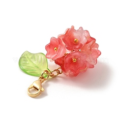 Décoration pendentif en verre fleur&nbsp;HJEW-TA00286-02