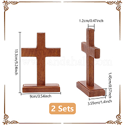 Statuette di legno a croce pasquali ornamenti&nbsp;DJEW-WH0063-67A