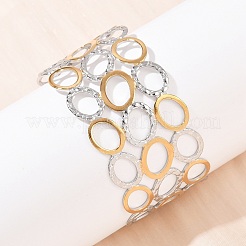 Браслеты-манжеты из нержавеющей стали 304 для женщин BJEW-G757-11GP