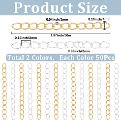 100 pz 2 colori estensore catena in lega di zinco&nbsp;FIND-BM0001-77