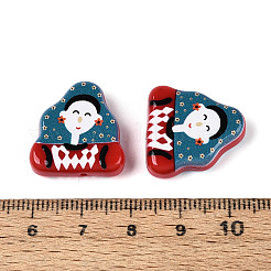 Печатные непрозрачные бусины из смолы&nbsp;RESI-N043-17A