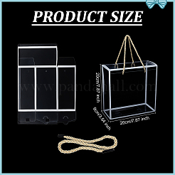 Прозрачные складные ящики для хранения цветов для домашних животных с веревочной ручкой&nbsp;CON-WH0001-38