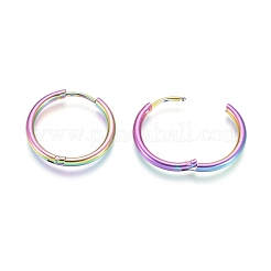 Серьги-кольца Huggie Hoop из нержавеющей стали 304 с ионным покрытием (IP)&nbsp;EJEW-F111A-20mm-Y
