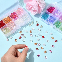 320шт 8 цвета прозрачные стеклянные бусины GGLA-YW0004-63