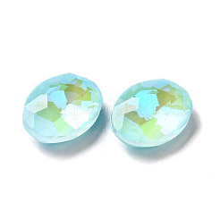 Стеклянные кабошоны со стразами в флуоресцентном стиле мокко&nbsp;GGLA-M005-01A-202MK