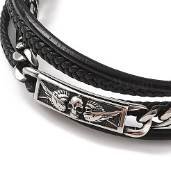 Bracciali multifilo in microfibra intrecciata&nbsp;BJEW-B096-08B