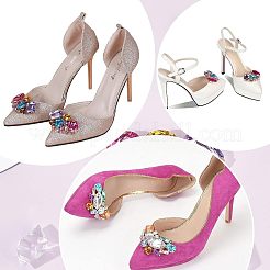 2 шт. съемное украшение для обуви со стразами из стекла&nbsp;AJEW-FG0002-04