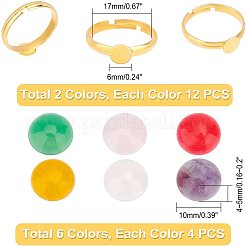 Наборы для самостоятельного изготовления колец из натуральных драгоценных камней&nbsp;DIY-CA0003-16