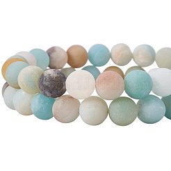 Нити бусин из амазонита с матовым натуральным цветком&nbsp;G-PH0028-8mm-03