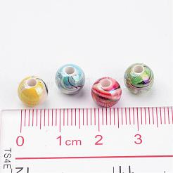 Colore misto rotondo bubblegum chunky colore onda ab stampato perline acriliche&nbsp;X-MACR-Q151B-M
