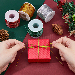 4 рулон 4-х цветного металлического эластичного круглого шнура для упаковки рождественских подарков&nbsp;OCOR-WH0112-055
