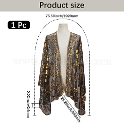 Съемная шаль из полиэстера с пайетками AJEW-WH20072-20A-01