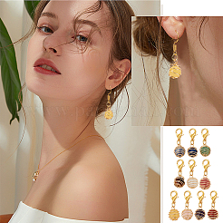 Круглые подвески с медной проволокой HJEW-AB00711