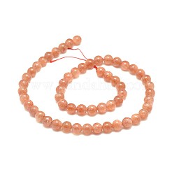 Натуральный Sunstone бисер пряди G-F674-09-7mm