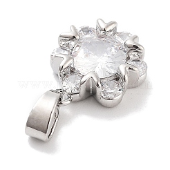 Латунные микропаве прозрачные подвески с фианитом&nbsp;ZIRC-L104-012P