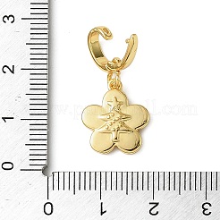 Рождественские подвесные украшения в виде цветов из латуни со стразами KK-H498-01G-10