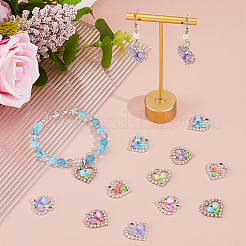20 stücke 10 stile legierung glas anhänger&nbsp;DIY-HS0002-04