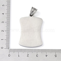 304ステンレスペンダント  エナメル  ステンレス鋼色  星座の長方形  レオ  39x26x3mm  穴：7x3mm&nbsp;STAS-O008-01G