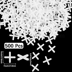 タイル位置決めクリップレベリングシステム構築用のプラスチッククロスタイルスペーサー500個  ホワイト  17.8x17.8x2mm&nbsp;DIY-CN0003-94C