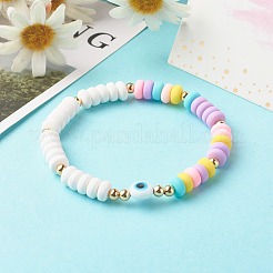 Bracciali elasticizzati malocchio per ragazze donne&nbsp;BJEW-JB06561