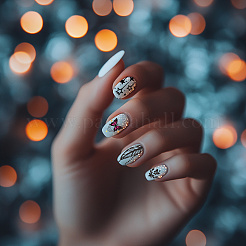 5 шт. шаблоны для дизайна ногтей из нержавеющей стали своими руками AJEW-PH0006-51