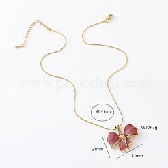 3 шт. ожерелье с бантом из нержавеющей стали темно-красной эмали для женщин SV3353-2