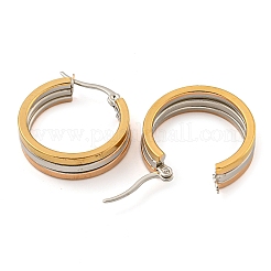 Серьги-кольца из нержавеющей стали 202 с вакуумным покрытием PVD EJEW-H003-28M