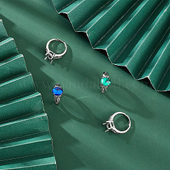 4 шт. регулируемые латунные оправы для колец-солитеров KK-SC0001-32