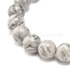 ナチュラルマップストーンビーズストレッチブレスレット  ラウンド  内径：2-1/8インチ（5.4cm）  ビーズ：8mm&nbsp;BJEW-JB07695