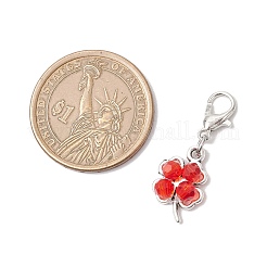 Подвесные украшения из стеклянного клевера&nbsp;HJEW-JM03397