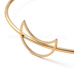 201 нержавеющая сталь ажурный полумесяц открытый браслет-манжета&nbsp;BJEW-P285-03G