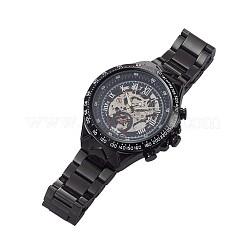 合金の腕時計ヘッド機械式時計  ステンレス製の時計バンド付き  ガンメタ色  220x18mm  ウォッチヘッド：57x47.5x17mm  ウオッチフェス：35mm&nbsp;WACH-L044-05B