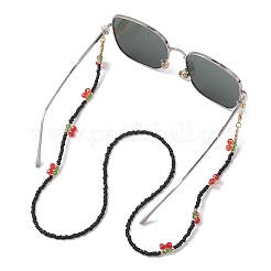 Цепочки для очков из стеклянных семян и гальванического стекла&nbsp;AJEW-TA00057