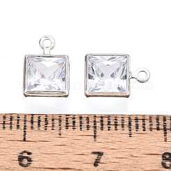 Подвески из латуни с прозрачным фианитом&nbsp;ZIRC-T017-04P