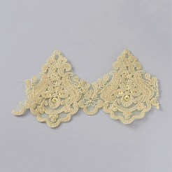 Блестящая лента из полиэстера с вышивкой&nbsp;OCOR-WH0060-29