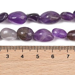 天然石アメジストビーズ連売り  ナゲット  タンブルストーン  9~11x8~10x6~10mm  穴：0.8mm  約18~19個/連  6.89~7.28''（17.5~18.5センチメートル）&nbsp;GG-CBA787B-A08
