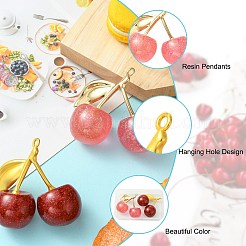 2 шт. подвески из прозрачной смолы вишневого цвета 2 цвета&nbsp;RESI-CJ0004-59