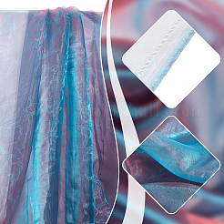 Двухцветная ткань из полиэстера и органзы&nbsp;AJEW-WH0314-302B